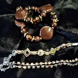 Elegant Brown and Gold Women's Bracelet Set